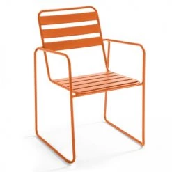 Oviala Fauteuils De Jardin Fauteuil De Jardin En Acier Orange