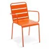 Oviala Chaises De Jardin Fauteuil De Jardin En Acier Orange -Fauteuils de jardin Soldes Boutique fauteuil de jardin en acier orange 6