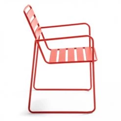 Oviala Fauteuils De Jardin Fauteuil De Jardin En Acier Rouge -Fauteuils de jardin Soldes Boutique fauteuil de jardin en acier rouge 5