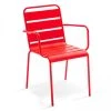 Oviala Chaises De Jardin Fauteuil De Jardin En Acier Rouge -Fauteuils de jardin Soldes Boutique fauteuil de jardin en acier rouge 6