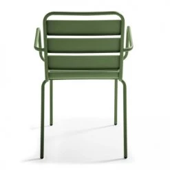 Oviala Chaises De Jardin Fauteuil De Jardin En Acier Vert Cactus -Fauteuils de jardin Soldes Boutique fauteuil de jardin en acier vert cactus 3