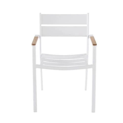 Maisons Du Monde Fauteuils De Jardin Fauteuil De Jardin En Aluminium Blanc Et Teck Massif 5 Maisons Du Monde Fauteuils De Jardin Fauteuil De Jardin En Aluminium Blanc Et Teck Massif – Image 3