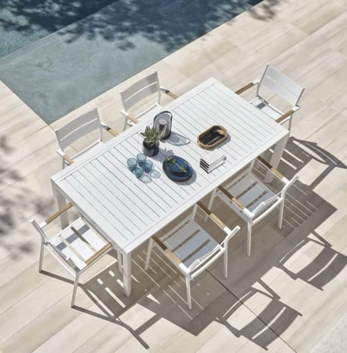 Maisons Du Monde Fauteuils De Jardin Fauteuil De Jardin En Aluminium Blanc Et Teck Massif 6 Maisons Du Monde Fauteuils De Jardin Fauteuil De Jardin En Aluminium Blanc Et Teck Massif – Image 4