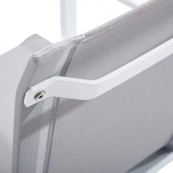 Bois Dessus Bois Dessous Chaises De Jardin Fauteuil De Jardin En Aluminium Blanc Et Textilène Gris -Fauteuils de jardin Soldes Boutique fauteuil de jardin en aluminium blanc et textilene gris 5