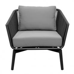 Meubletmoi Fauteuils De Jardin Fauteuil De Jardin En Aluminium Coussins Tissu Gris Et Corde -Fauteuils de jardin Soldes Boutique fauteuil de jardin en aluminium coussins tissu gris et corde 2