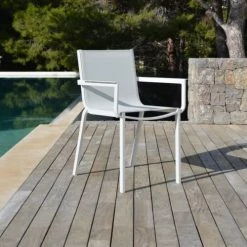 Arcane Chaises De Jardin Fauteuil De Jardin En Aluminium Et Textilène Blanc -Fauteuils de jardin Soldes Boutique fauteuil de jardin en aluminium et textilene blanc 1