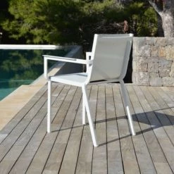 Arcane Chaises De Jardin Fauteuil De Jardin En Aluminium Et Textilène Blanc -Fauteuils de jardin Soldes Boutique fauteuil de jardin en aluminium et textilene blanc 2