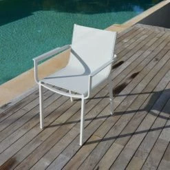 Arcane Chaises De Jardin Fauteuil De Jardin En Aluminium Et Textilène Blanc -Fauteuils de jardin Soldes Boutique fauteuil de jardin en aluminium et textilene blanc 3