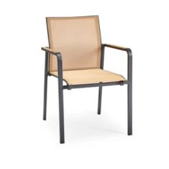 Suns Chaises De Jardin Fauteuil De Jardin En Aluminium Et Textilène Gris -Fauteuils de jardin Soldes Boutique fauteuil de jardin en aluminium et textilene corail 6