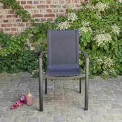 Bois Dessus Bois Dessous Chaises De Jardin Fauteuil De Jardin En Aluminium Et Textilène Gris -Fauteuils de jardin Soldes Boutique fauteuil de jardin en aluminium et textilene gris 18