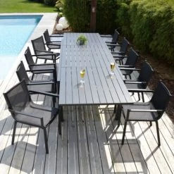 Arcane Chaises De Jardin Fauteuil De Jardin En Aluminium Et Textilène Gris Anthracite -Fauteuils de jardin Soldes Boutique fauteuil de jardin en aluminium et textilene gris anthracite 1