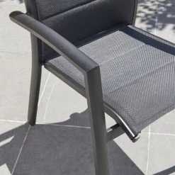 Bois Dessus Bois Dessous Chaises De Jardin Fauteuil De Jardin En Aluminium Et Textilène Noir -Fauteuils de jardin Soldes Boutique fauteuil de jardin en aluminium et textilene noir 3