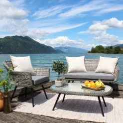 Meubletmoi Fauteuils De Jardin Fauteuil De Jardin En Aluminium Et Tressage Gris -Fauteuils de jardin Soldes Boutique fauteuil de jardin en aluminium et tressage gris 3