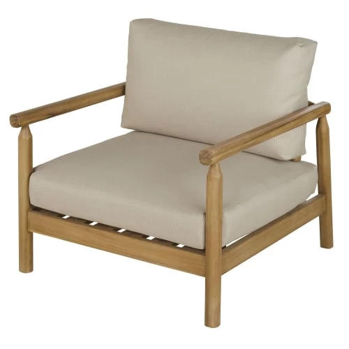 Maisons Du Monde Fauteuils De Jardin Fauteuil De Jardin En Bois D'acacia Massif Et Coussins Beiges 3 Maisons Du Monde Fauteuils De Jardin Fauteuil De Jardin En Bois D'acacia Massif Et Coussins Beiges