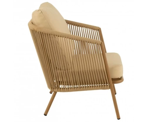 Meubles & Design Fauteuils De Jardin Fauteuil De Jardin En Corde Avec Coussins Rembourrés Beige 4 Meubles & Design Fauteuils De Jardin Fauteuil De Jardin En Corde Avec Coussins Rembourrés Beige – Image 2