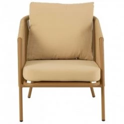 Meubles & Design Fauteuils De Jardin Fauteuil De Jardin En Corde Avec Coussins Rembourrés Beige