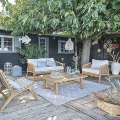 Maisons Du Monde Fauteuils De Jardin Fauteuil De Jardin En Corde Blanc Cassé Et Acacia Massif -Fauteuils de jardin Soldes Boutique fauteuil de jardin en corde blanc casse et acacia massif 1000 15 19 208996 5