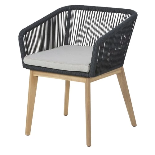 Maisons Du Monde Fauteuils De Jardin Fauteuil De Jardin En Corde Tressée Anthracite Et Toile Gris Clair 3 Maisons Du Monde Fauteuils De Jardin Fauteuil De Jardin En Corde Tressée Anthracite Et Toile Gris Clair