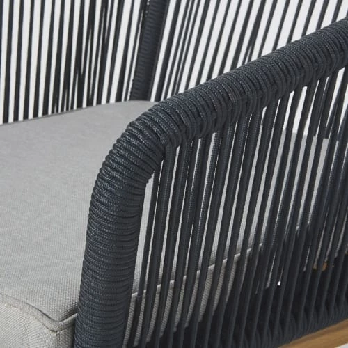 Maisons Du Monde Fauteuils De Jardin Fauteuil De Jardin En Corde Tressée Anthracite Et Toile Gris Clair 5 Maisons Du Monde Fauteuils De Jardin Fauteuil De Jardin En Corde Tressée Anthracite Et Toile Gris Clair – Image 3