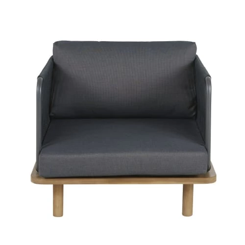 Maisons Du Monde Fauteuils De Jardin Fauteuil De Jardin En Corde Tressée Gris Anthracite Et Bois D'acacia Massif 4 Maisons Du Monde Fauteuils De Jardin Fauteuil De Jardin En Corde Tressée Gris Anthracite Et Bois D'acacia Massif – Image 2