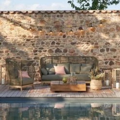 Maisons Du Monde Fauteuils De Jardin Fauteuil De Jardin En Corde Tressée Vert Kaki Avec Dossier Haut -Fauteuils de jardin Soldes Boutique fauteuil de jardin en corde tressee vert kaki avec dossier haut 1000 4 18 219491 5