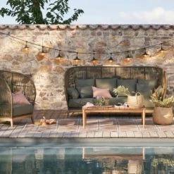 Maisons Du Monde Fauteuils De Jardin Fauteuil De Jardin En Corde Tressée Vert Kaki Avec Dossier Haut -Fauteuils de jardin Soldes Boutique fauteuil de jardin en corde tressee vert kaki avec dossier haut 1000 4 18 219491 6