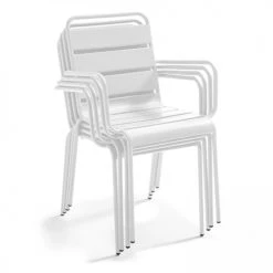 Oviala Chaises De Jardin Fauteuil De Jardin En Métal Blanc -Fauteuils de jardin Soldes Boutique fauteuil de jardin en metal blanc 1