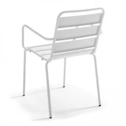 Oviala Chaises De Jardin Fauteuil De Jardin En Métal Blanc -Fauteuils de jardin Soldes Boutique fauteuil de jardin en metal blanc 2