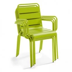 Oviala Chaises De Jardin Fauteuil De Jardin En Métal Vert -Fauteuils de jardin Soldes Boutique fauteuil de jardin en metal vert 1