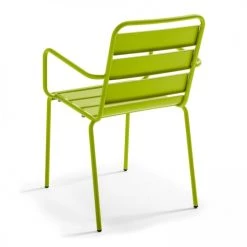 Oviala Chaises De Jardin Fauteuil De Jardin En Métal Vert -Fauteuils de jardin Soldes Boutique fauteuil de jardin en metal vert 2