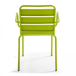 Oviala Chaises De Jardin Fauteuil De Jardin En Métal Vert -Fauteuils de jardin Soldes Boutique fauteuil de jardin en metal vert 3