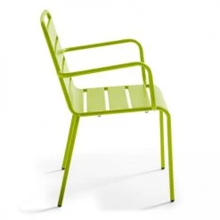 Oviala Chaises De Jardin Fauteuil De Jardin En Métal Vert -Fauteuils de jardin Soldes Boutique fauteuil de jardin en metal vert 4
