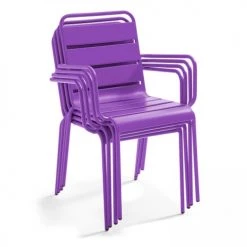 Oviala Chaises De Jardin Fauteuil De Jardin En Métal Violet -Fauteuils de jardin Soldes Boutique fauteuil de jardin en metal violet 1