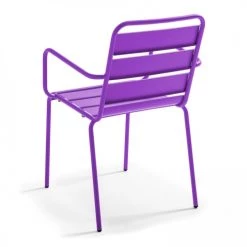 Oviala Chaises De Jardin Fauteuil De Jardin En Métal Violet -Fauteuils de jardin Soldes Boutique fauteuil de jardin en metal violet 2