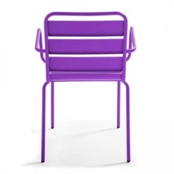 Oviala Chaises De Jardin Fauteuil De Jardin En Métal Violet -Fauteuils de jardin Soldes Boutique fauteuil de jardin en metal violet 3