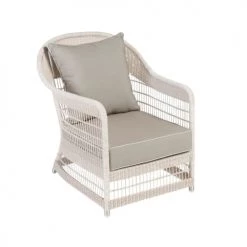 Kok Maison Fauteuils De Jardin Fauteuil De Jardin En Résine Blanc Cassé