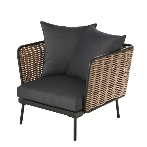 Maisons Du Monde Fauteuils De Jardin Fauteuil De Jardin En Résine Imitation Rotin Et Toile Gris Anthracite 3 Maisons Du Monde Fauteuils De Jardin Fauteuil De Jardin En Résine Imitation Rotin Et Toile Gris Anthracite