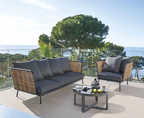 Maisons Du Monde Fauteuils De Jardin Fauteuil De Jardin En Résine Imitation Rotin Et Toile Gris Anthracite 4 Maisons Du Monde Fauteuils De Jardin Fauteuil De Jardin En Résine Imitation Rotin Et Toile Gris Anthracite – Image 2