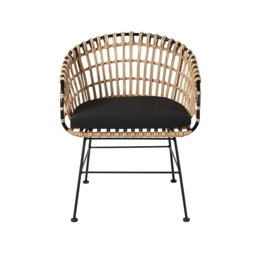 Maisons Du Monde Fauteuils De Jardin Fauteuil De Jardin En Résine Imitation Rotin Et Toile Noire 4 Maisons Du Monde Fauteuils De Jardin Fauteuil De Jardin En Résine Imitation Rotin Et Toile Noire – Image 2