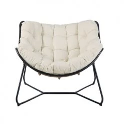 Maisons Du Monde Fauteuils De Jardin Fauteuil De Jardin En Résine Imitation Rotin, Métal Noir Et Coussins écrus -Fauteuils de jardin Soldes Boutique fauteuil de jardin en resine imitation rotin metal noir et coussins ecrus 1000 4 20 209325 2
