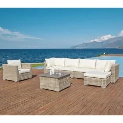 Maisons Du Monde Fauteuils De Jardin Fauteuil De Jardin En Résine Tressée Beige Et Coussins écrus -Fauteuils de jardin Soldes Boutique fauteuil de jardin en resine tressee beige et coussins ecrus 1000 8 29 164398 6