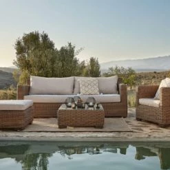 Maisons Du Monde Fauteuils De Jardin Fauteuil De Jardin En Résine Tressée Et Tissu Beige Sable -Fauteuils de jardin Soldes Boutique fauteuil de jardin en resine tressee et tissu beige sable 1000 0 14 155363 6