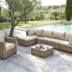 Maisons Du Monde Fauteuils De Jardin Fauteuil De Jardin En Résine Tressée Et Tissu Beige Sable -Fauteuils de jardin Soldes Boutique fauteuil de jardin en resine tressee et tissu beige sable 1000 0 14 155363 7