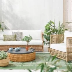 Maisons Du Monde Fauteuils De Jardin Fauteuil De Jardin En Résine Tressée Imitation Rotin Et Coussins écrus -Fauteuils de jardin Soldes Boutique fauteuil de jardin en resine tressee imitation rotin et coussins ecrus 1000 16 7 219316 5