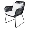 Maisons Du Monde Fauteuils De Jardin Fauteuil De Jardin En Résine Tressée Noire Et Coussins Blancs -Fauteuils de jardin Soldes Boutique fauteuil de jardin en resine tressee noire et coussins blancs 1000 11 11 164503 2