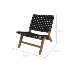 Rendez Vous Déco Fauteuils De Jardin Fauteuil De Jardin En Teck Et Sangles En Tissu Noir 10 Rendez Vous Déco Fauteuils De Jardin Fauteuil De Jardin En Teck Et Sangles En Tissu Noir -Fauteuils de jardin Soldes Boutique fauteuil de jardin en teck et sangles en tissu noir 2