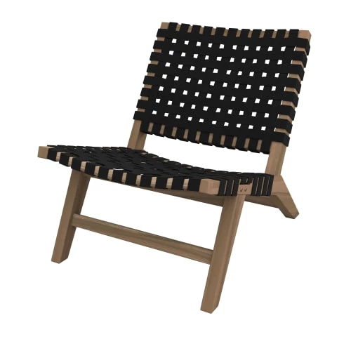 Rendez Vous Déco Fauteuils De Jardin Fauteuil De Jardin En Teck Et Sangles En Tissu Noir 3 Rendez Vous Déco Fauteuils De Jardin Fauteuil De Jardin En Teck Et Sangles En Tissu Noir