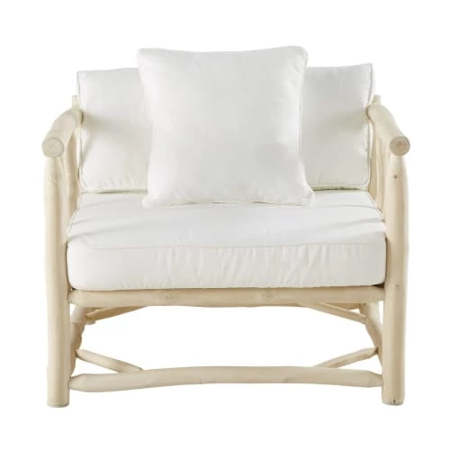 Maisons Du Monde Fauteuils De Jardin Fauteuil De Jardin En Teck Et Toile écrue 5 Maisons Du Monde Fauteuils De Jardin Fauteuil De Jardin En Teck Et Toile écrue – Image 3