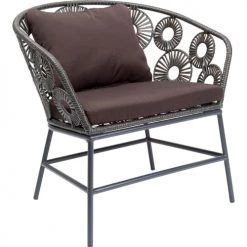 Kare Design Fauteuils De Jardin Fauteuil De Jardin Marron Et Acier -Fauteuils de jardin Soldes Boutique fauteuil de jardin marron et acier 4