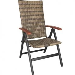 Tectake Fauteuils De Jardin Fauteuil De Jardin Pliable MELBOURNE Marron Naturel